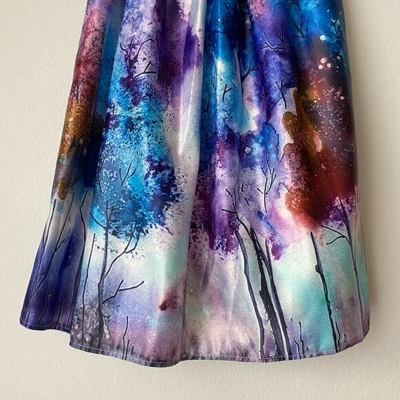 Choies sz M blue abstract midi flare fairy‎ Y2k skirt - Picture 7 of 9